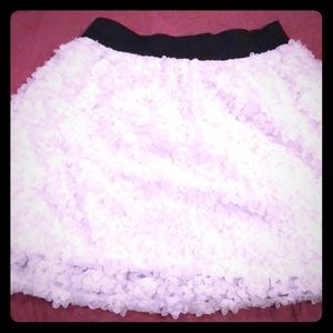 Textured Rose floral white miniskirt